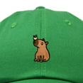 thumbnail image 2 of Dalix Capybara Cap Embroidered Dad Baseball Hat Cotton Adjustable Womens in Kelly Green, 2 of 5