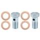 thumbnail image 1 of Tornillos huecos universales M10x1.0 de 28 mm de longitud para motocicleta con juego de arandelas, tornillos huecos de freno, rosca métrica, tono plateado, paquete de 6, 1 of 1