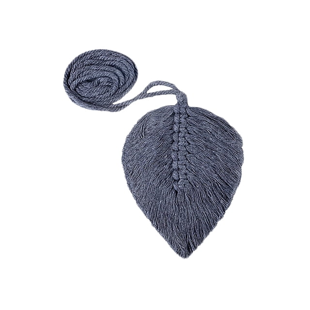 Colgante de fondo de habitación con correas de cortina de adorno de hilo de algodón de hoja tejida a mano Wmkox8yii fhajkh963