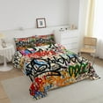 thumbnail image 3 of Erosebridal 3D Colorful Graffiti Bedding Full Comforter Set, Abstract Art Painting Down Comforter, Street Old School Decor, 3pcs, 3 of 7