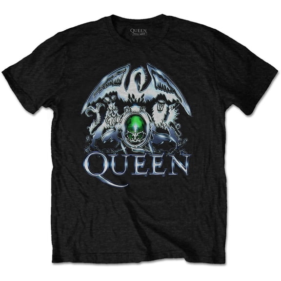 Men's Queen Metal Crest T-shirt Small Black