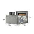 thumbnail image 3 of Lavish Modern Style Queen Bed with Fireplace and TV Stand made with Wood in Gray, 3 of 10