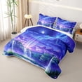 thumbnail image 3 of Homewish Natural Scene Bed Spread Queen, Dreaming Blue Purple Queen Coverlet Set, 3 Pieces 1 Quilt and 2 Pillowcases, 3 of 7