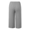 thumbnail image 3 of LLYWEY Womens Capris for Summer Drawstring Elastic Waist Straight Leg Cropped Trousers with Pockets, 3 of 5