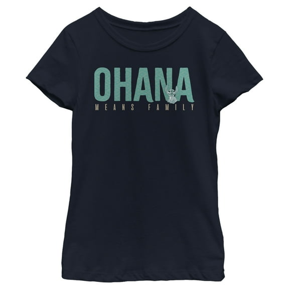 Girls Lilo & Stitch Bold Ohana means Family T Shirt