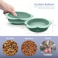 thumbnail image 2 of P.T. Supply Co. Green Flower Shaped Silicone Pet Bowl, with Non-Slip Suction Base, Durable Feeding Dish for Dogs & Cats, 2 of 7