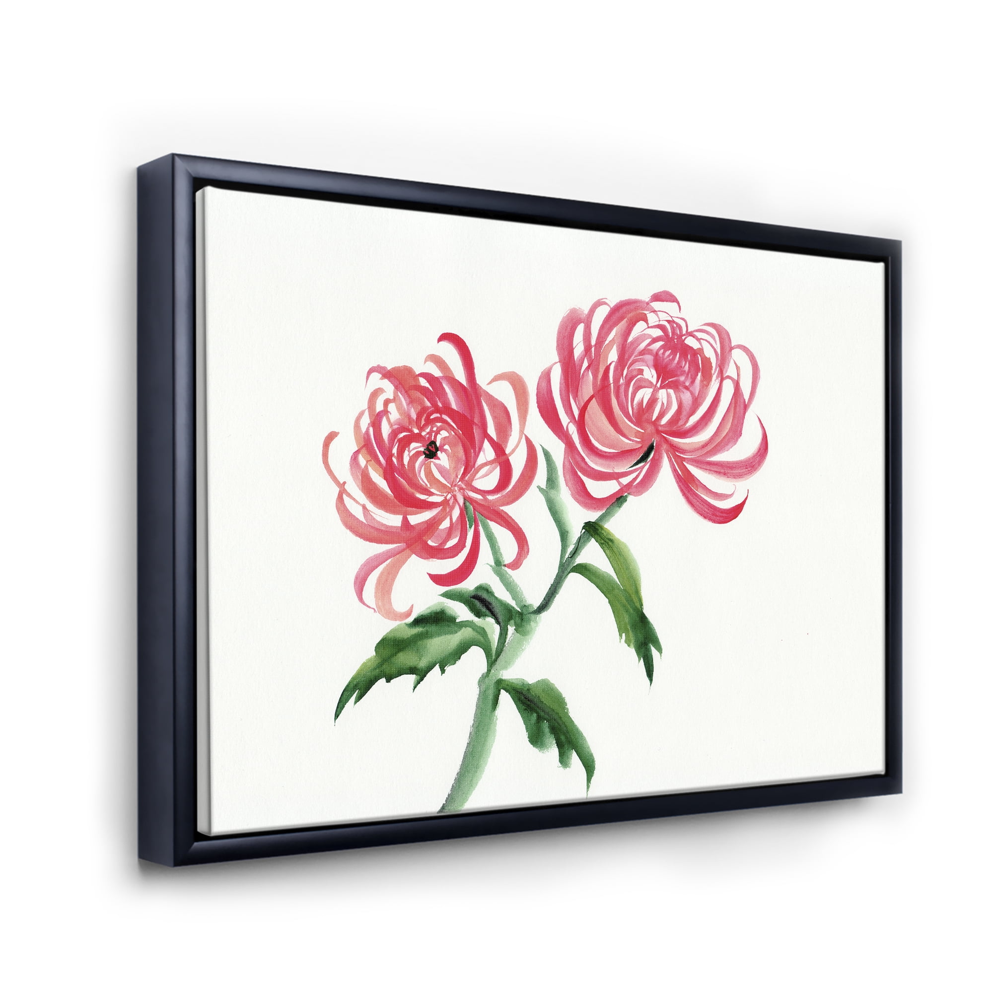 Designart 'Ancient Purple Chrysanthemum Flower' Traditional Framed Canvas Wall Art Print
