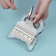 thumbnail image 3 of Labymos 17-Key Transparent Acrylic Thumb Piano Kalimba Finger Piano with Carry Bag Musical Note Stickers Tuning Hammer Cleaning Cloth 2pcs Finger Guards Music Book, 3 of 8
