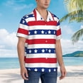 thumbnail image 5 of Balery American Patriotic Stars And Stripes Print Men's Hawaiian Shirts Short Sleeve Beach Shirt Relaxed Fit Vacation Button Down Shirts-3X-Large, 5 of 9