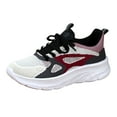 thumbnail image 1 of Dsscvnef Espadrilles Tissées Volantes Femmes Mode Coréenne Bout Rond Lacets Chaussures de Course Décontractées Semelle Épaisse Coussinée Légères Confortables, 1 of 8