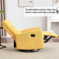 thumbnail image 5 of 360°Swivel Rocker Recliner, PAPROOS Small Rocking Recliner Chair for Small Spaces, Home Theater Recliner with 2 Side Pockets, Nursery Glider Recliner, Manual Recliner for Adult for Living Room,Yellow, 5 of 8