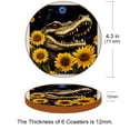 thumbnail image 3 of Crocodile 6PCS Round Microfiber Leather Coasters 11x11 cm/4.3x4.3 in - Set of 6 Drink Coasters for Home and Office - Heat Coaster Set for Cups and Mugs, 3 of 6