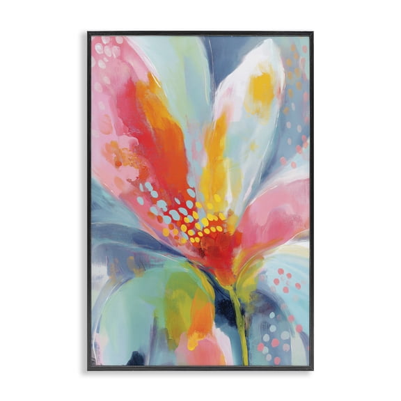 Stupell Industries Modern Dotted Bloom Expression Black Framed Giclee Art, 12 x 18, by Chromatic Storm Studio