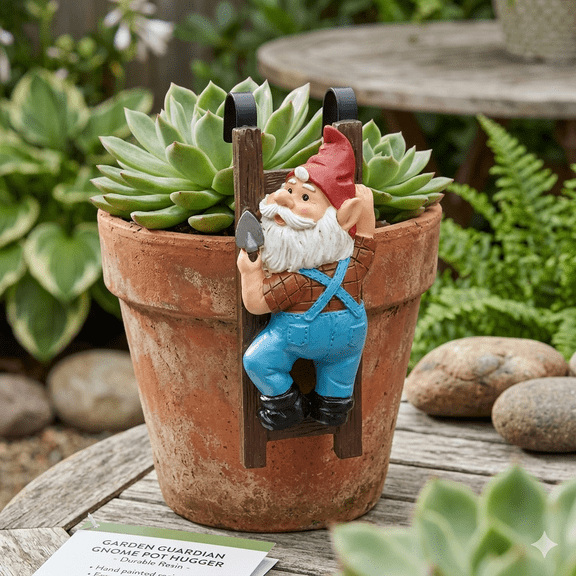 Gnome Pot Hanger- Climbing Ladder Pot Decorations for Indoor and Outdoor Planters