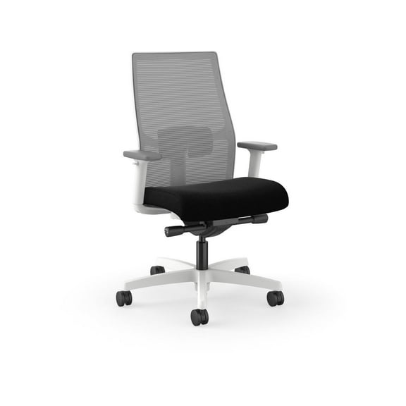 HON I2Y2AHFC10DW Ignition Mid-back Task Chair - Black Seat - Fog Mesh Back - Designer White Frame - Mid Back - 1 Each