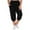 Black, variant on hotojiny Women's Plus Size Capri Sweatpants Soft Cozy Drawstring Cropped Trousers Casual Athletic Lounge Pants with Pockets