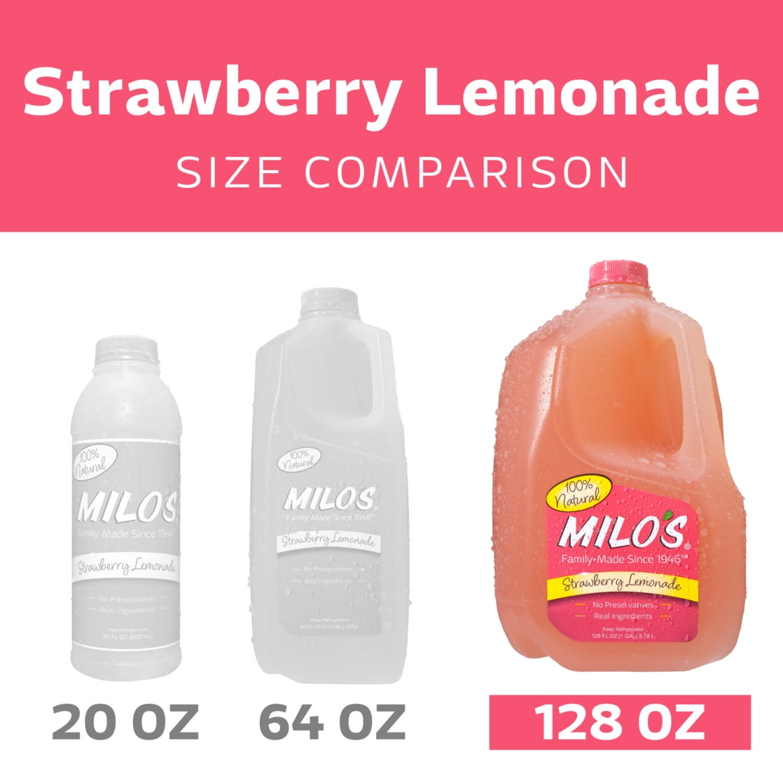 Milo's Strawberry Lemonade - 128 fl oz