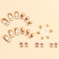thumbnail image 5 of Halloween Press On Nails 24Pcs, Nail Art Ginger Yellow Gradient Ghost Web Nails, Medium-Length Almond Fake Nails with Playful Spooky Design, Reusable Acrylic False Nail Tips for Women, 5 of 6