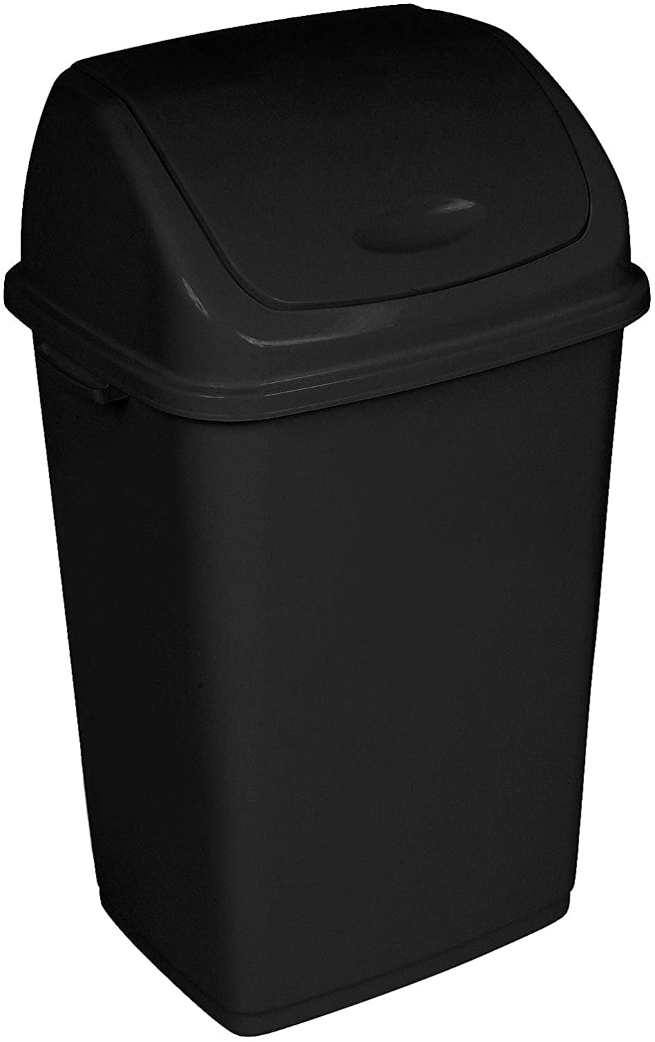 Superio Large Swing Top Trash Can 13 Gallon, Black