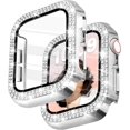 thumbnail image 1 of Yanonmyfd Funda para reloj brillante con protector de visualización HD para mujer compatible con Apple Watch de 49 mm de diámetro, protector de cara para iWatch Series Ultra 3/2/1, color dorado, 1 of 28