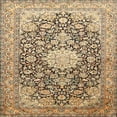 thumbnail image 1 of Ahgly Company Indoor Square Traditional Brown Gold Medallion Area Rugs, 8' Square, 1 of 6