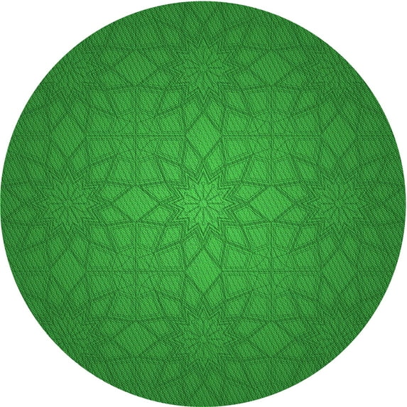 Ahgly Company Machine Washable Indoor Square Transitional Green Area Rugs, 3' Square