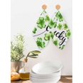 thumbnail image 2 of St Patrick's Day Kitchen Dish Towels for Drying Dishes Set of 3, Lucky Shamrock Leaf Plants Spring Green Waffle Weave Microfiber Hand Tea Bathroom Towels Quick Dry & Absorbent Towel 12x12, 2 of 7