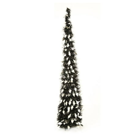 Easy-Assembly Collapsible Tower-Shaped Christmas Tree Tinsel Coastal Christmas Tree for Christmas Decorations - 3.5ft