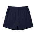 thumbnail image 6 of Only Moment Shorts for Women Blended Fabric Summer Casual Elastic High Waisted Wide Leg Cute Dressy 2026 Vacation Beach Clothes Swim Shorts Wowomen Navy,M, 6 of 6