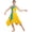 Yellow, variant on iixpin Women Praise Dance Dress Church Worship Dancewear Color Block Printed Irregular Flowy Skirt Mime Costume Yellow XXL