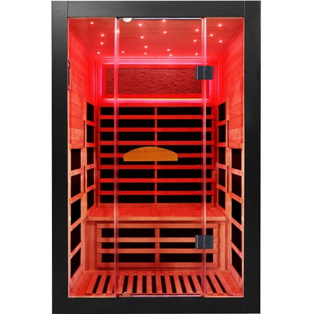 HOSANUA 2 Person Saunas Far Infrared Sauna for Home, Low EMF Dry Sauna with Starry Sky Lights, 2000W Indoor Sauna Home Sauna with Chromotherapy Lights and Bluetooth Speakers for All Indoor