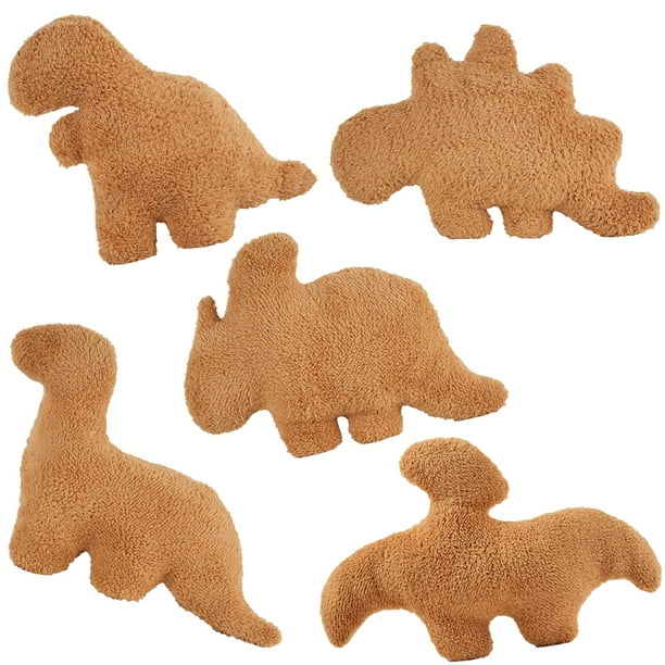 Almohada de peluche TVVPGG con forma de pepitas de dinosaurio rellena de pollo