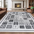 thumbnail image 3 of Wondo 5x8 Washable Non-Slip Area Rug - Boho Moroccan Geometric Bohemian Carpet for Living Room, Bedroom, Dining Room, Office, Black, 3 of 8