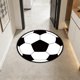 thumbnail image 5 of Alfombra temática de fútbol americano esterilla interior exterior • Diseño de campo de fútbol de poliéster • Alfombra redonda negra verde de 23,6 pulgadas • Decoración del porche del porche del, 5 of 6