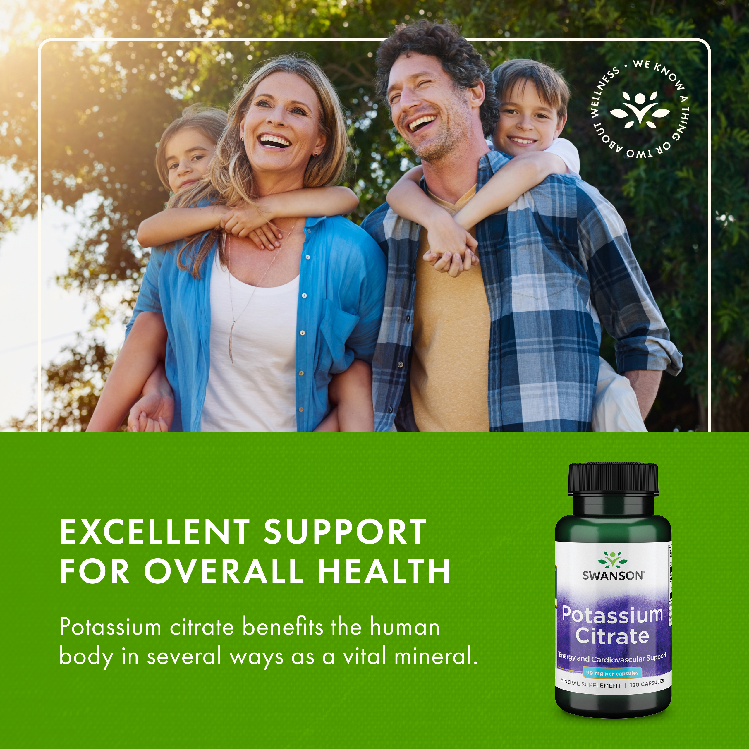 Swanson Potassium Citrate - Mineral Supplement Promoting Heart Health & Energy Support - Aids Optimal Nerve & Kidney Function with Natural Ingredients - (120 Capsules, 99mg Each) (4 Pack)