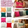 thumbnail image 2 of Plush Pillow Cover, Soft Striped Corduroy, 17.7 Inch Square, 1 Piece For Sofa Bedroom Living Room, 2 of 9