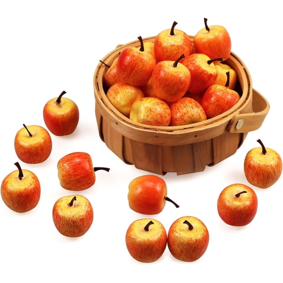 30pcs Artificial Lifelike Simulation 1.3" Mini Red Apples Fake Fruits Photography Props Model