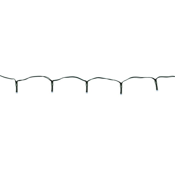 100 5mm battery operated LED Light String, indoor/outdoor, green wire, 8 functions with timer