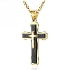 Metaljc Stainless Steel Cross Necklace for Men, Religious Fashion Jewelry Gifts 24 In