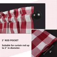 thumbnail image 3 of LUCKUP Farmhouse Kitchen Curtains Buffalo Plaid - Tiers Curtains for Windows Light Filtering Rod Pocket Thermal Insulated or Home Bedroom Cafe Decor Window Treatments, 27” W x 24” H-2 Pcs, Red, 3 of 7