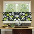thumbnail image 4 of Yayeee Kitchen Curtains Tier Set of 2 Light Filtering 57"x36" Over Sink Window Panels, White Flower Pattern, 4 of 7