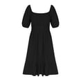 thumbnail image 3 of shoper Toddler Dresses 3t Square Neck Short Sleeve Adorable Summer Dresses for Girls Prefer for Birthday Party Summer Maxi Dress for 5-14 Years Black 150, 3 of 5