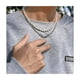 thumbnail image 3 of Collar De Cadena Y Perlas Hip Hop Moda Para Hombre Y Mujer Plata, 3 of 4
