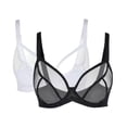 thumbnail image 1 of Gorgeous - Sujetador de Transparente para Mujer - Pack de 2 (Negro, Blanco), 1 of 5