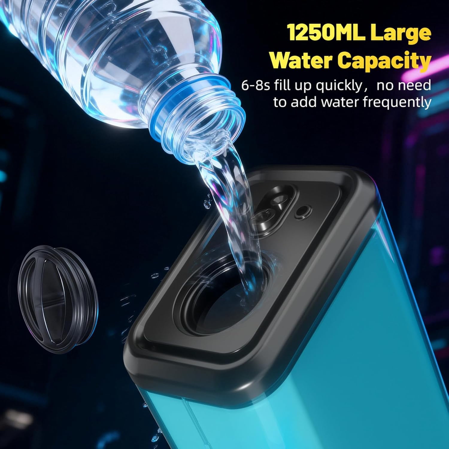 32FT Long Range Electric Water Blaster for Adults Kids with Dynamic Colorful LED Light,1250ML Large Capacity Powerful Squirt Blaster with 3-Level Sound Effects for Beach,Backyard Pool