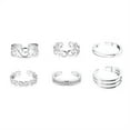 thumbnail image 2 of QQTDFG wholesale 6Pcs/Set Jewelry Silver/Gold/Rose Gold Toe Rings Women Rings Gifts 05-Gold, 2 of 2