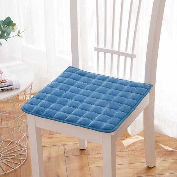 ERDOUY 4 Packs Blue Winter-Ready Seat Cushion, 20×20in Chair Pad with Secure Ties - Comfort Cushions for Office/Car/Kitchen Chairs, Style B