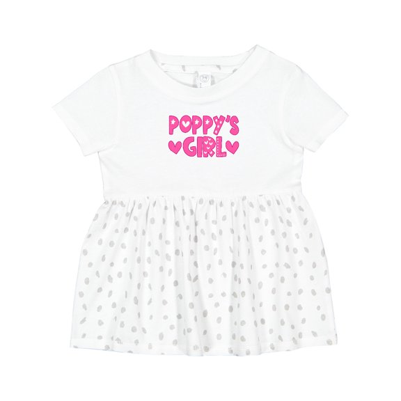 Inktastic Poppy's Girl Pink with Hearts Girls Baby Dress