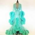thumbnail image 3 of Women''s Trailing Long Dress Feather Flared Sleeves Dress Perfect For Bachelorette Parties, 3 of 4