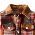 Baby Boys Girls Flannel Shirt Jackets Unisex Toddler Plaid Long Sleeve Lapel Button Shirts Fall